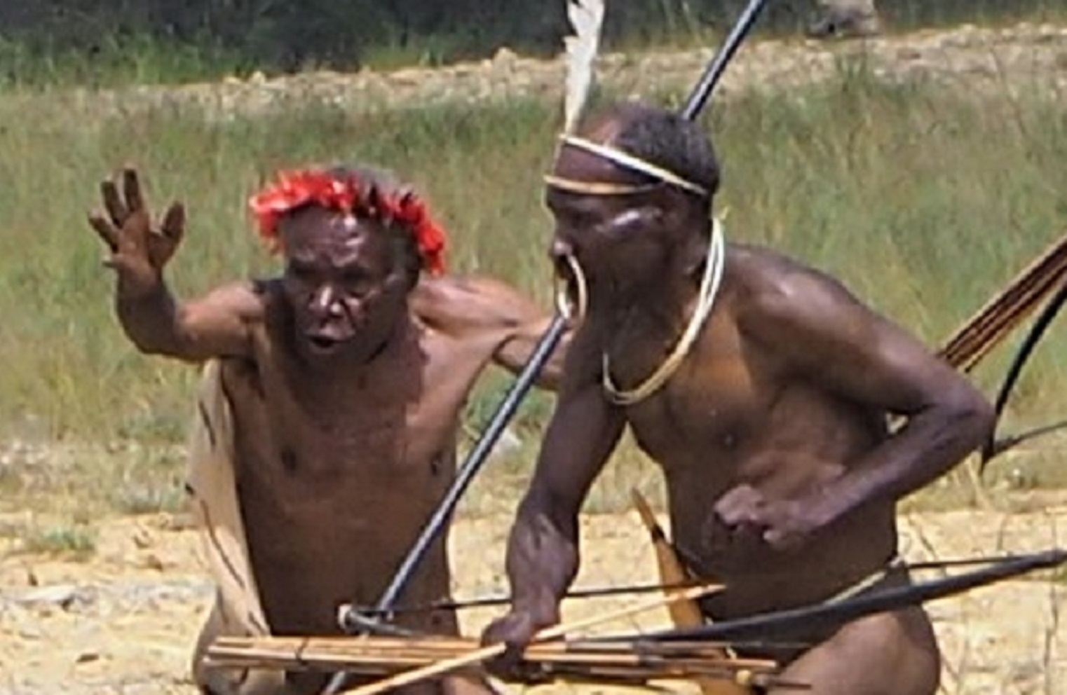 Tribal war with archery and spear.