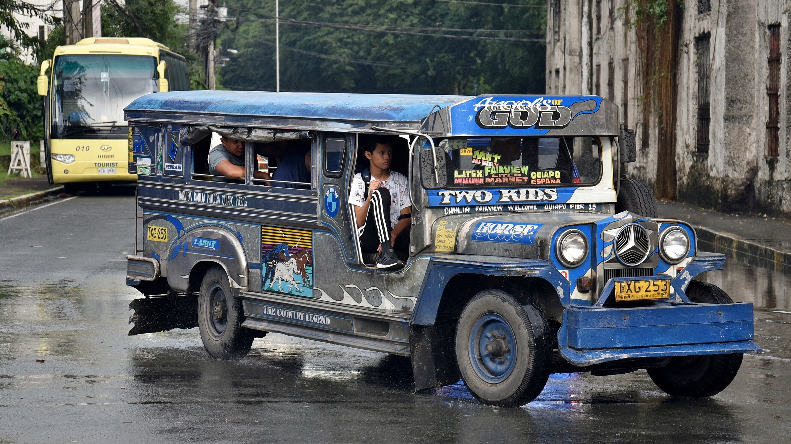 View of a Jeepney turning outside - 2018
