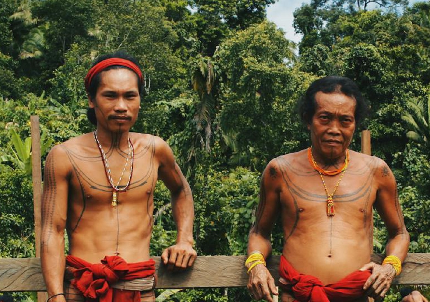 Tribe members in the woods