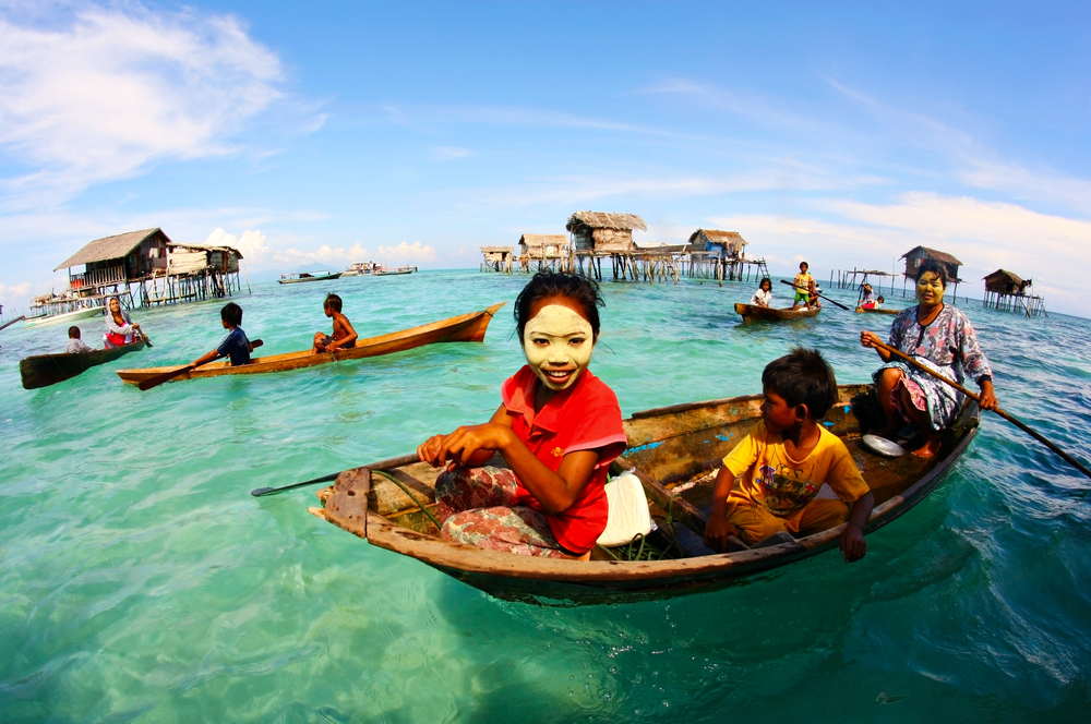 sama bajau people on a boat