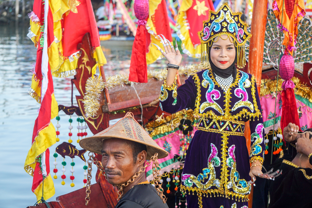 Sea Bajau people on boat