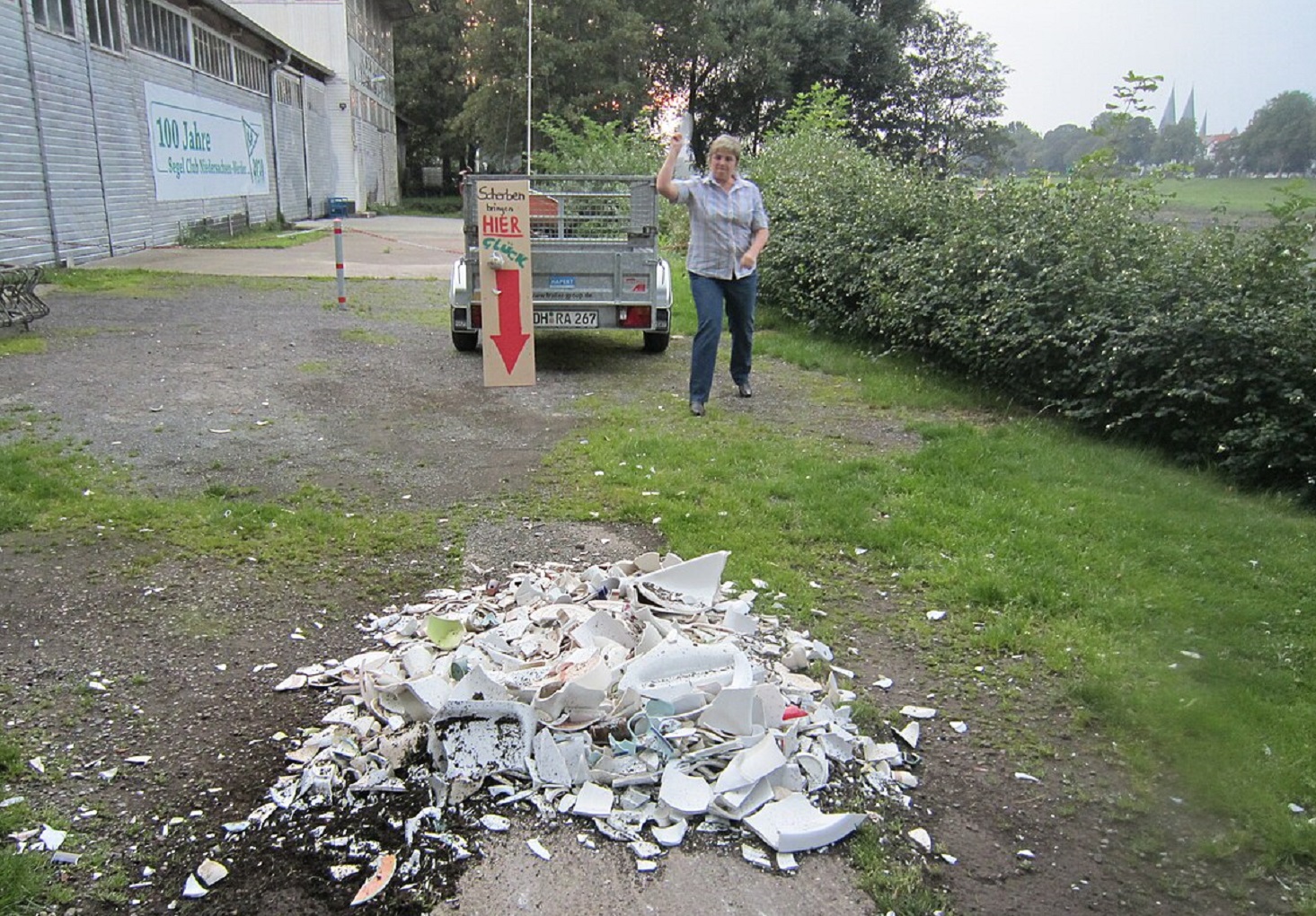 Broken plates outside - 2011