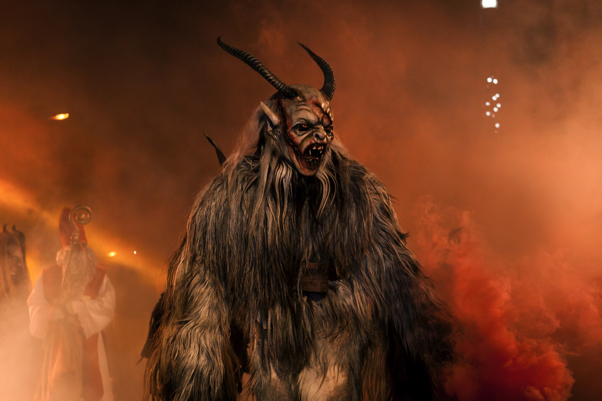 The parade of masks demonic creatures, KRAMPUS Czech republic  2016