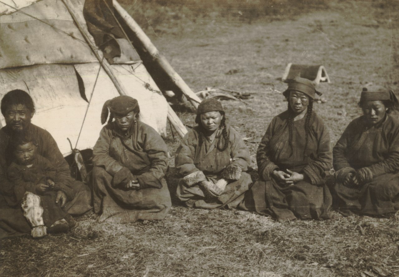 Dukha people in front of their tent