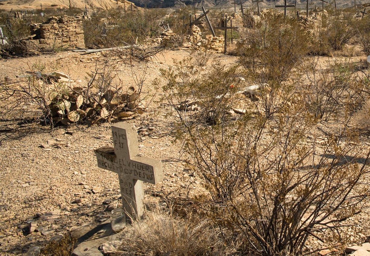 Ghost town graveyard.