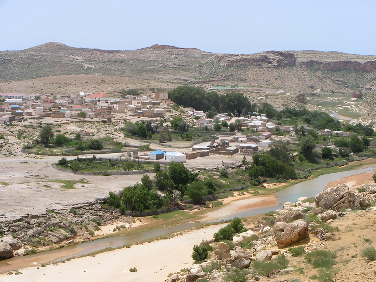 Overview of Eyl town in Puntland, Somalia.