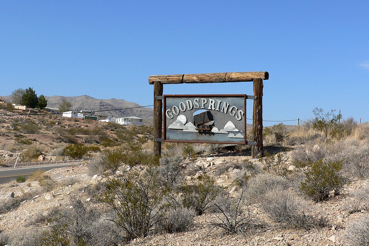 Sign for Goodsprings, Nevada - 2006