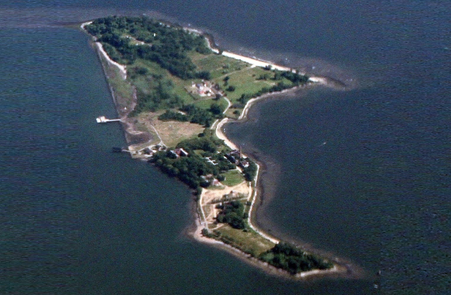 Aerial view of Hart Island, New York. - 2012