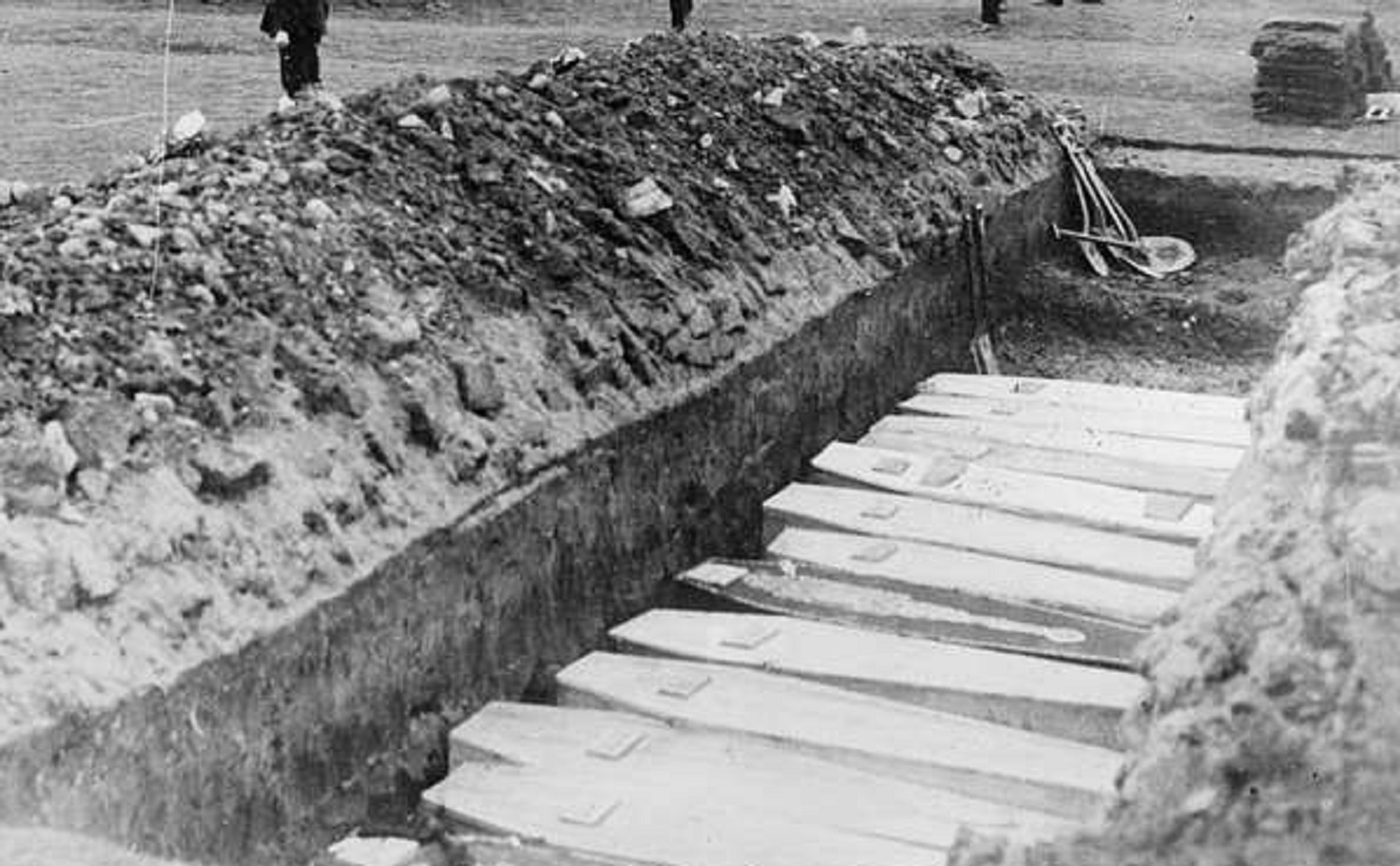 The Burial Trenches - 1918