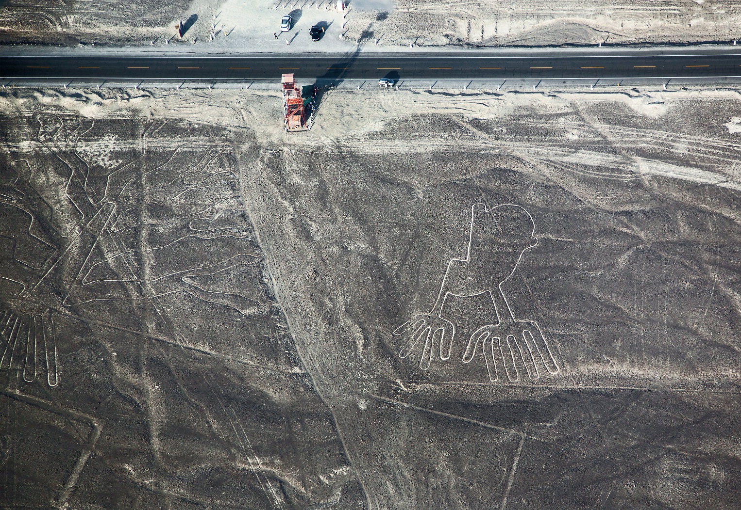 Lines and Geoglyphs in the Nazca desert.