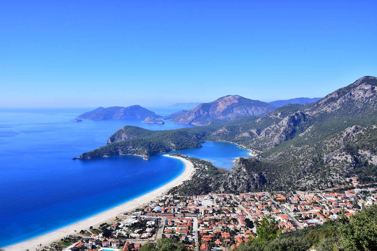 Aerial View of Oludeniz in Mugla Province, Turkey