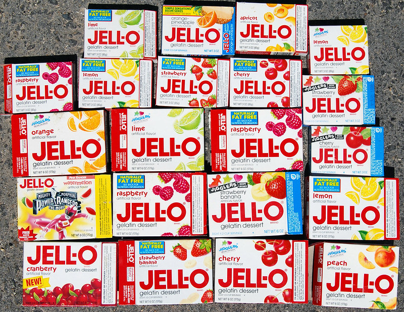 Jell-O Gelatin Dessert, 1980's-90's, variety of flavors