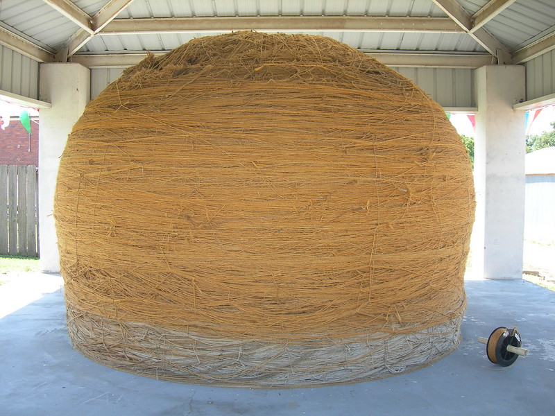 Largest community-rolled ball of twine, located in Cawker City, Kansas