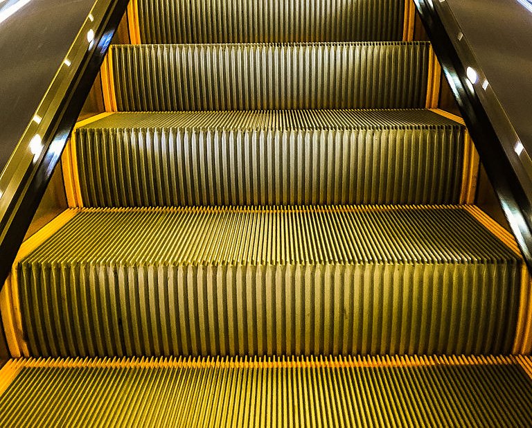 Close-up Photo of escalator stairs