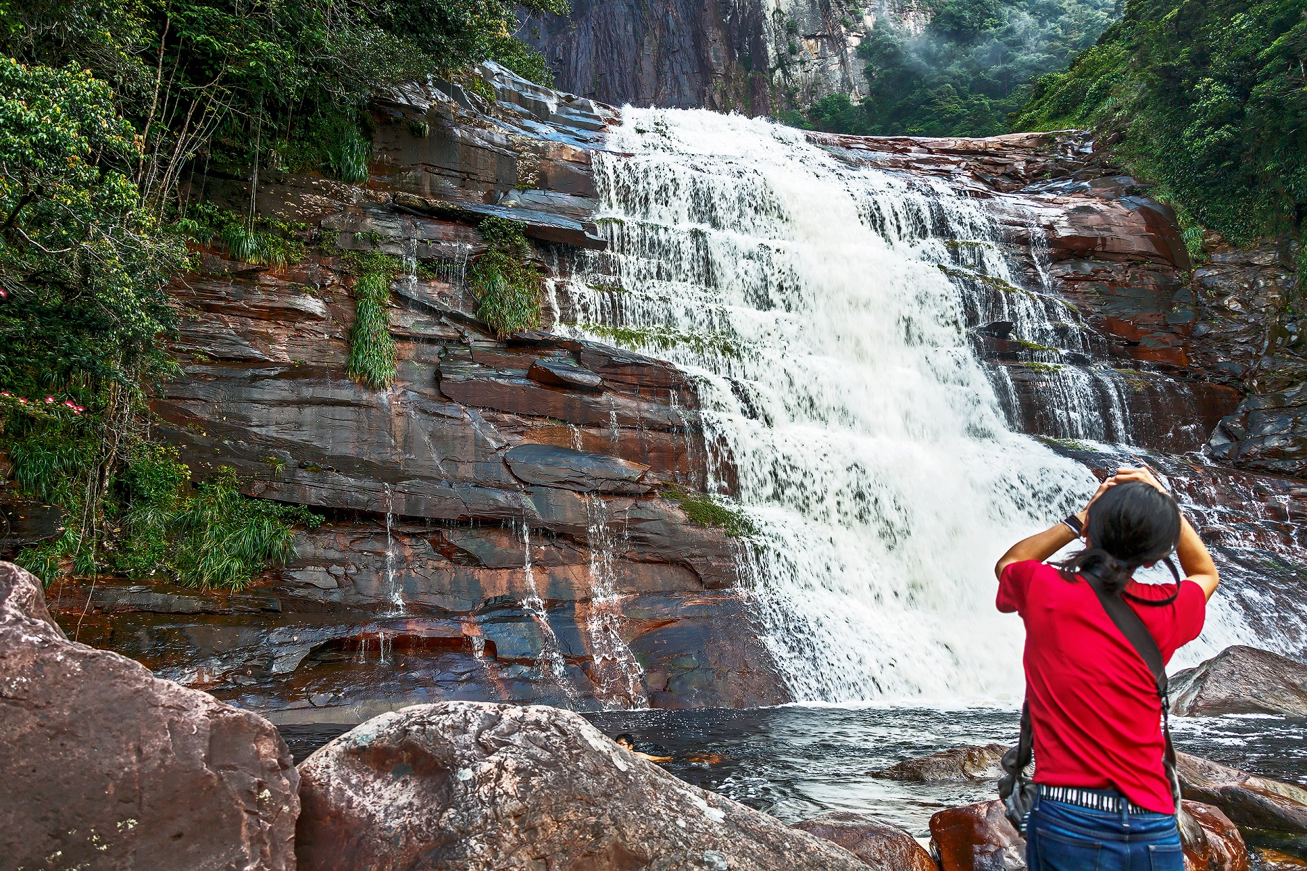 Small cascade at the foot of Angel Falls (Salto Angel) - Venezuela, South America