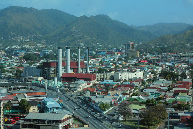 Port-of-Spain Morning, A view of the hills and the capital city of Trinidad & Tobago.
