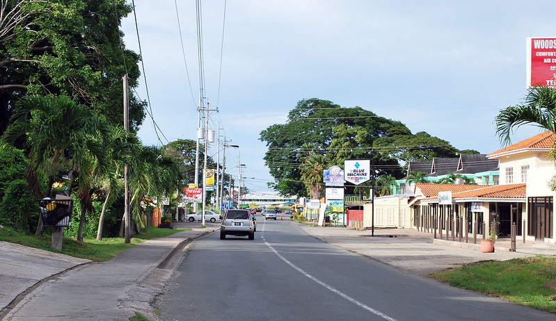 Claude Noel Highway, Tobago, the main road than links most of the towns in the south and east of the Island.