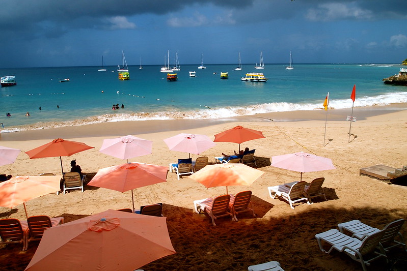 Store Bay, Trinidad and Tobago, cloudy sky in background