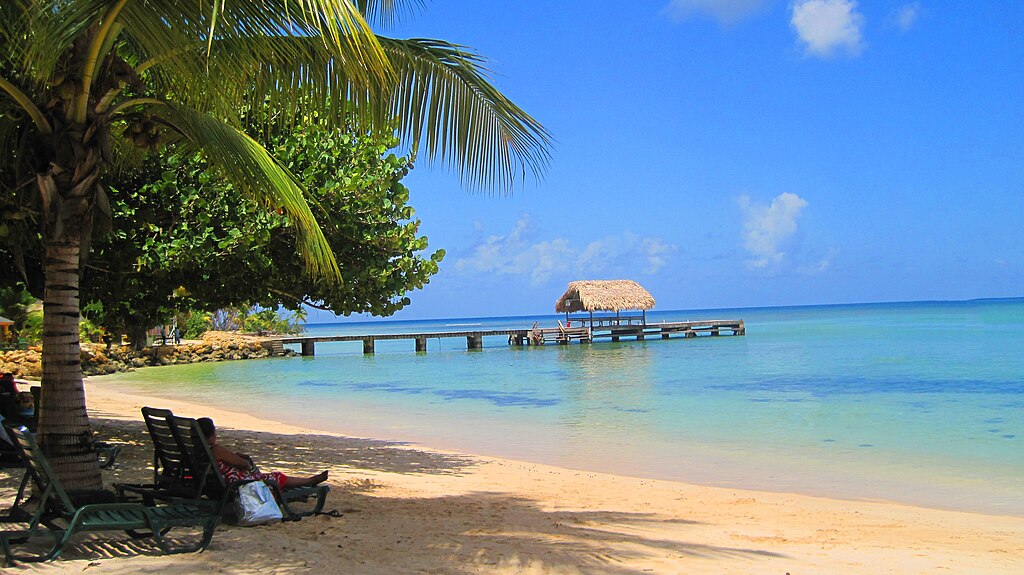 Pigeon Point beach, Tobago, Trinidad and Tobago, west Indies.