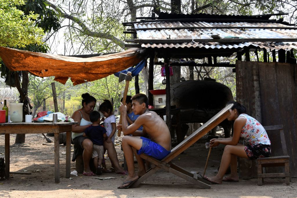 An indigenous family of the Ayoreo ethnic group