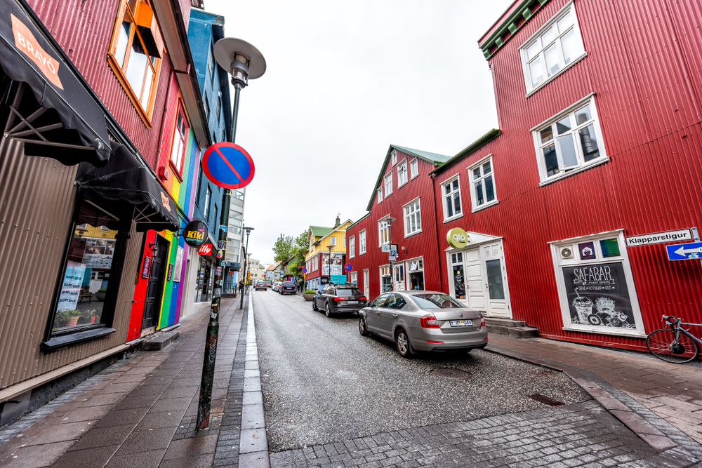 Klapparstigur street road in Reykjavik downtown, Iceland