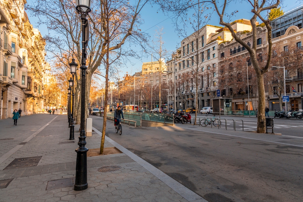 Buildings around the Passeig de Gracia in Eixample district of Barcelona
