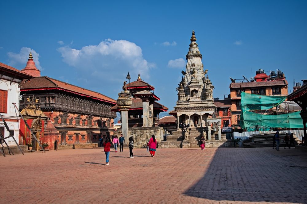 Photography of yhe City life on the square in Kathmandu