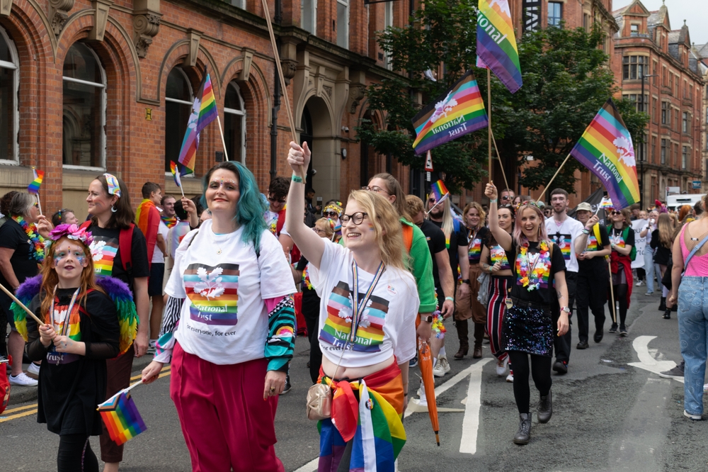 Manchester Pride parade. The National Trust. Theme Queerly Beloved.