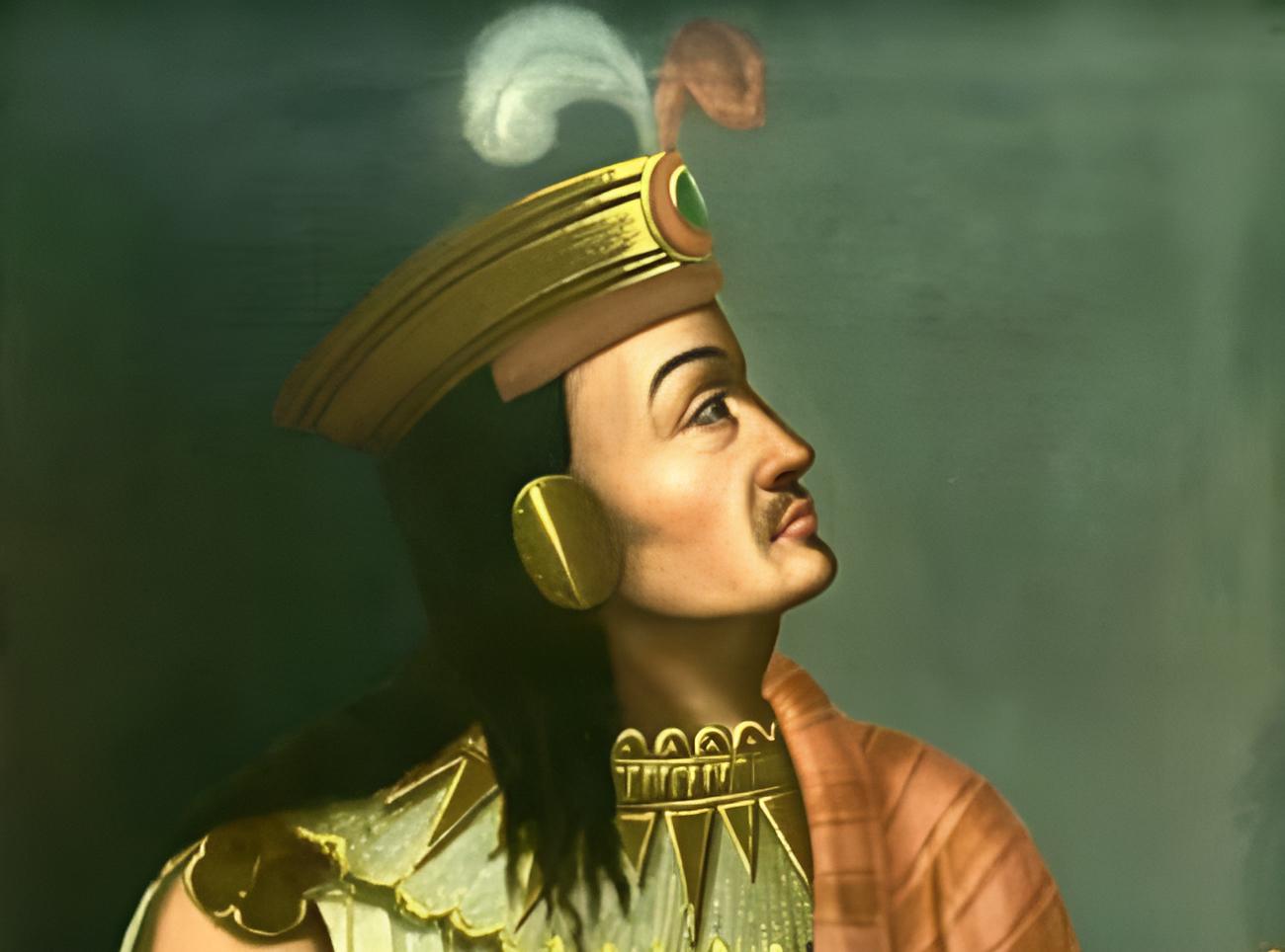 Portrait of Atahuallpa, Atabalipa the last effective Incan emperor