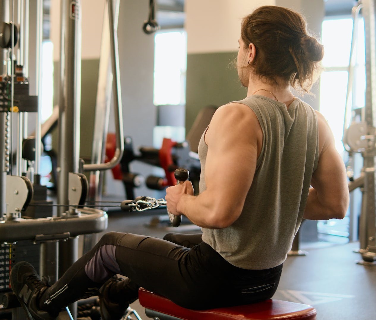 Man exercising at a gym