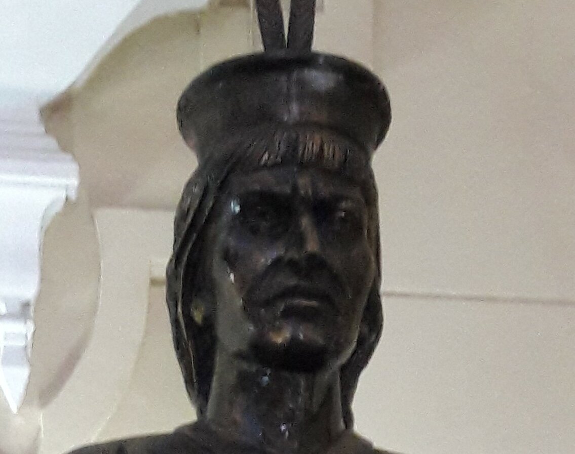 Head sculpture of Atahualpa the last effective Incan emperor