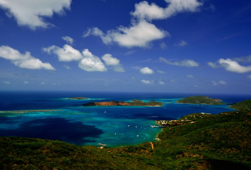 View of Prickley Pear, Eustatia and Necker Islands British Virgin Islands.