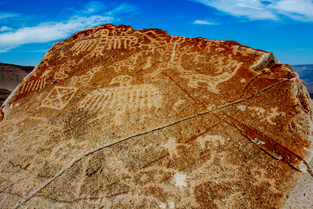 Ancient Mystic Writing at Toro Muerto Arequipa Peru,