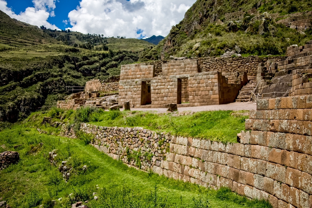 Inca ruins area at Pisac in Peru.
