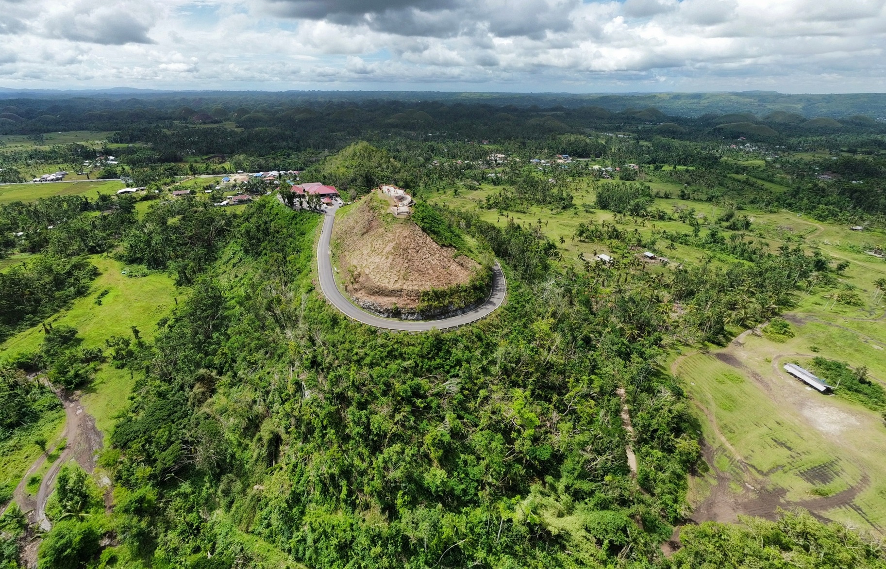 Chocolate Hills view point in Bohol Philippines.