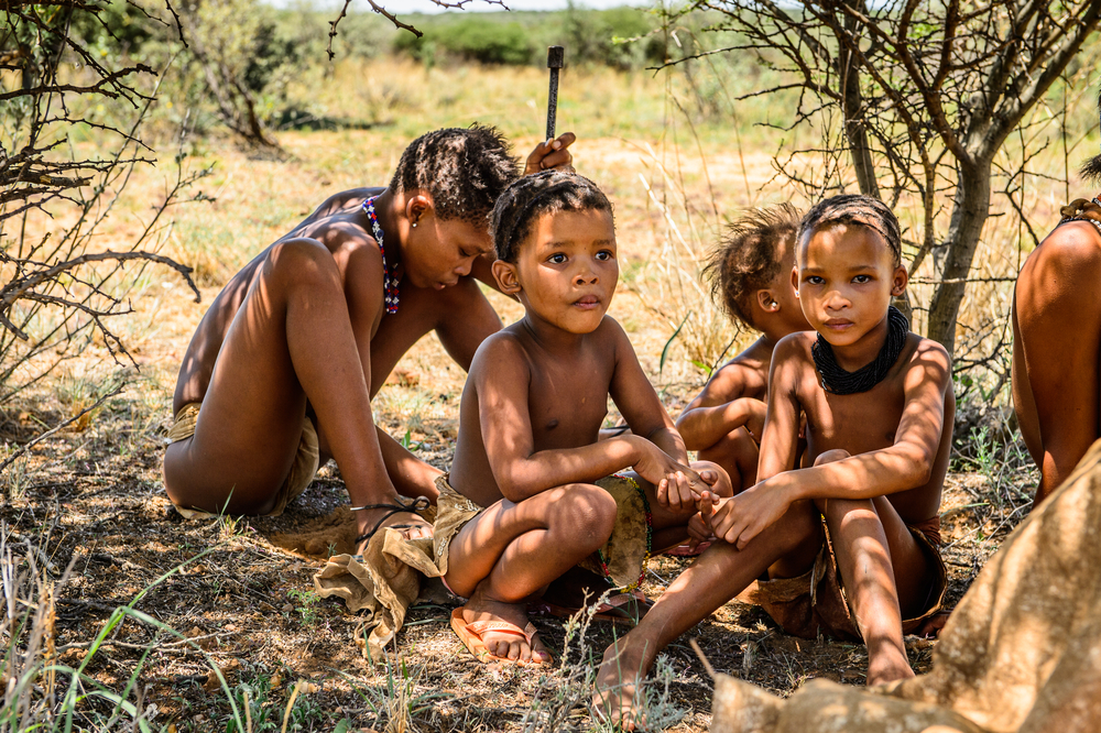 Unidentified bushmen children san tribe