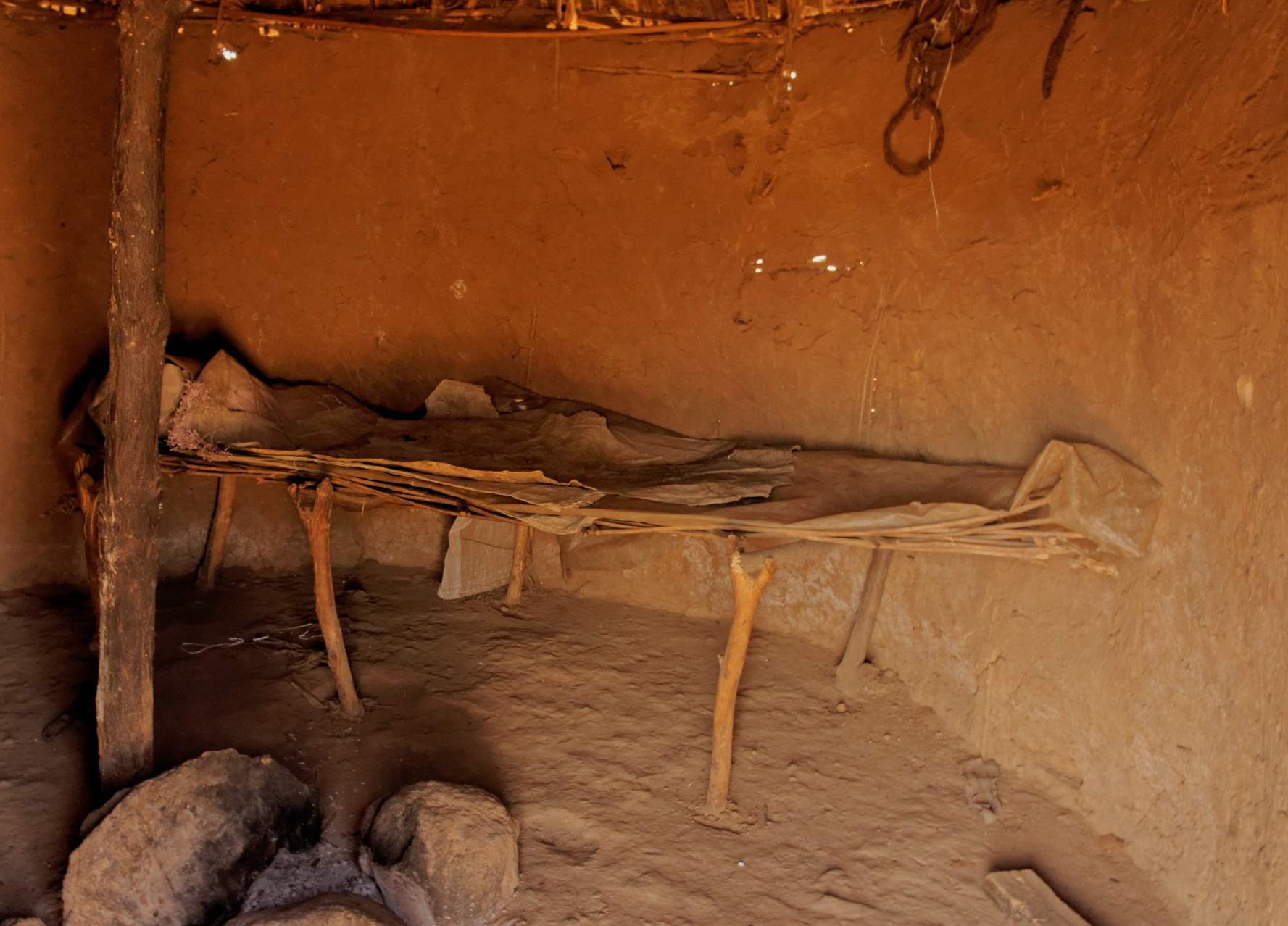 A glimpse inside a Pokot tribe hut. Kenya - 2015