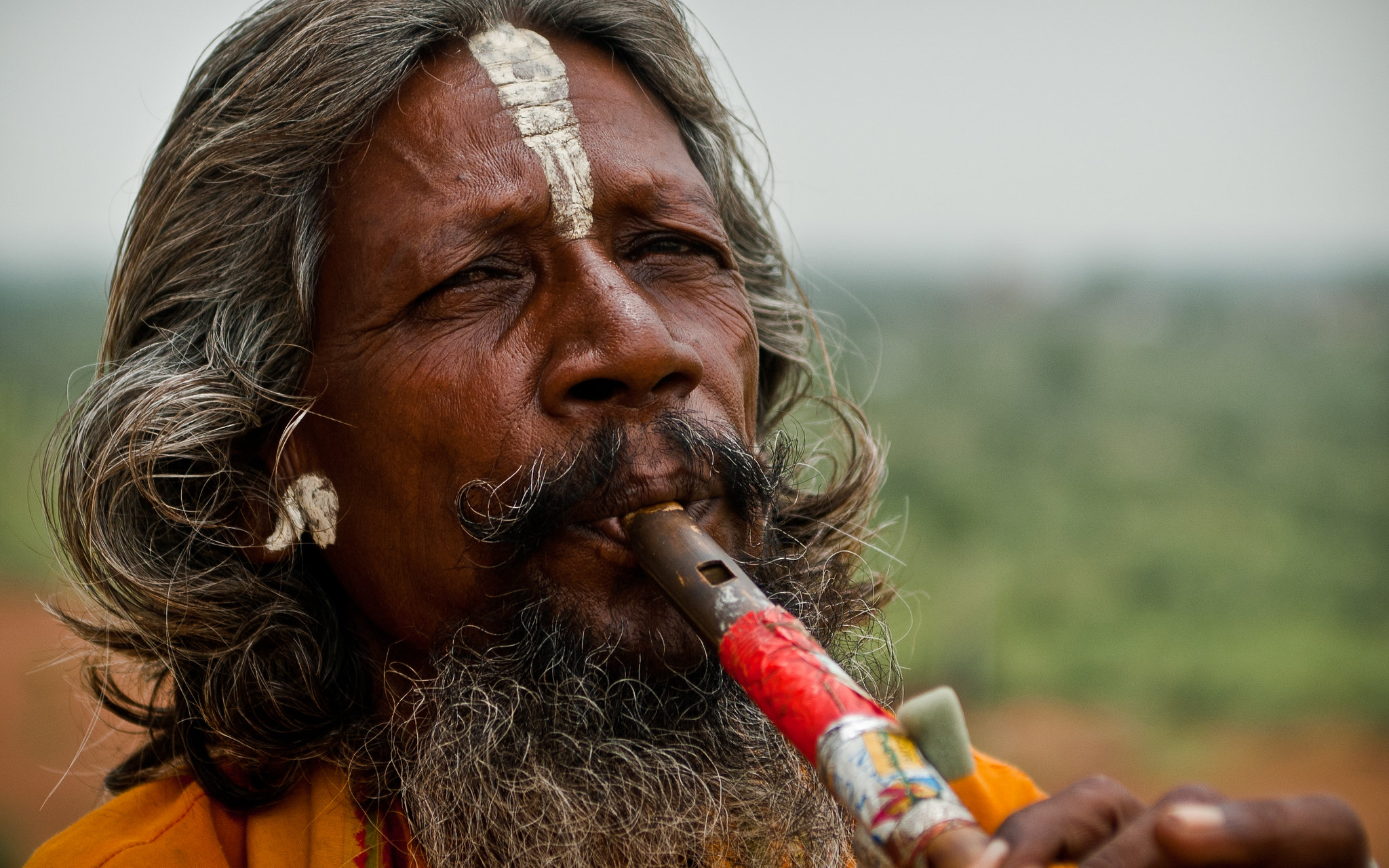 Flute Player at Lakshmi Temple - 2010