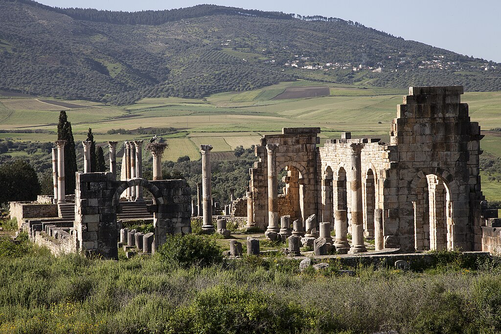 Volubilis ia partly-excavated Berber-Roman city in Morocco situated near the city of Meknes