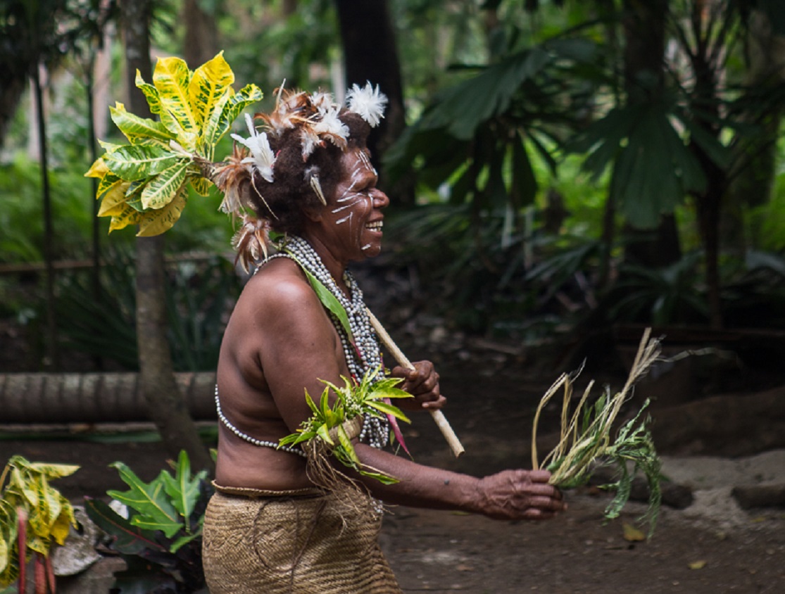 A small nambas dance as part of a kastom village tour on Malekula Island - 2013
