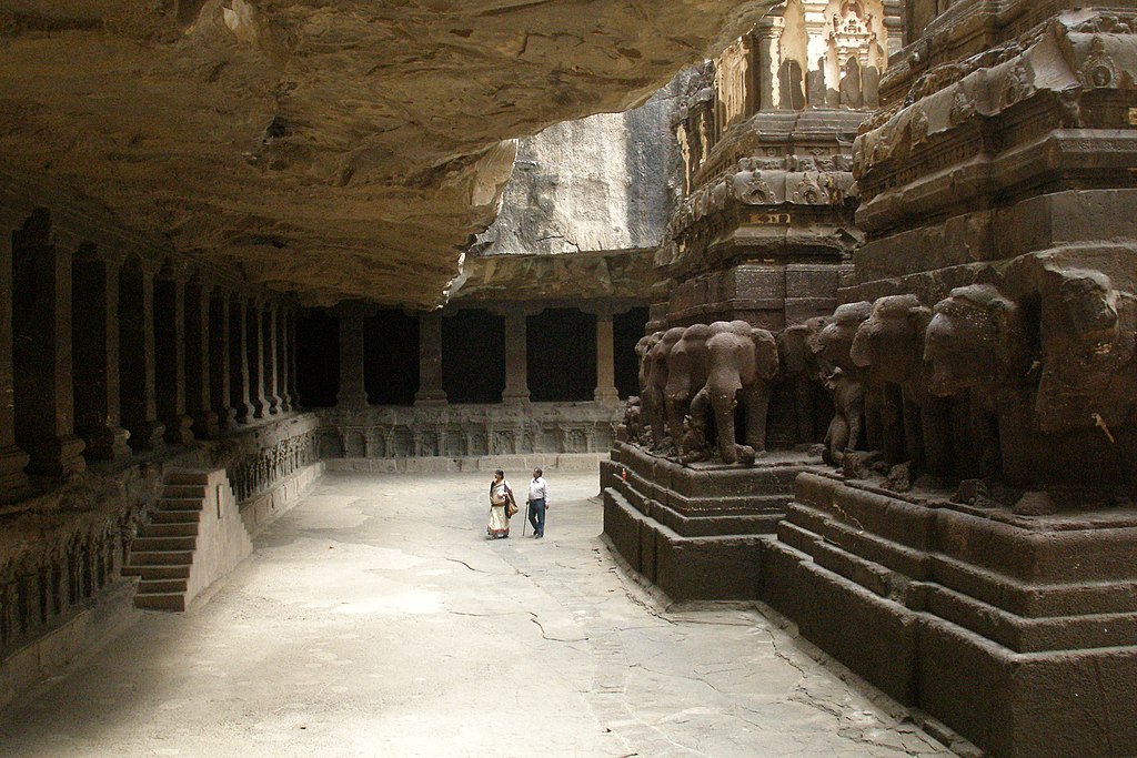 Kailasanatha temple a megalith carved out of one single basalt rock. Its construction is attributed to king Krishna I (c. 8th century).