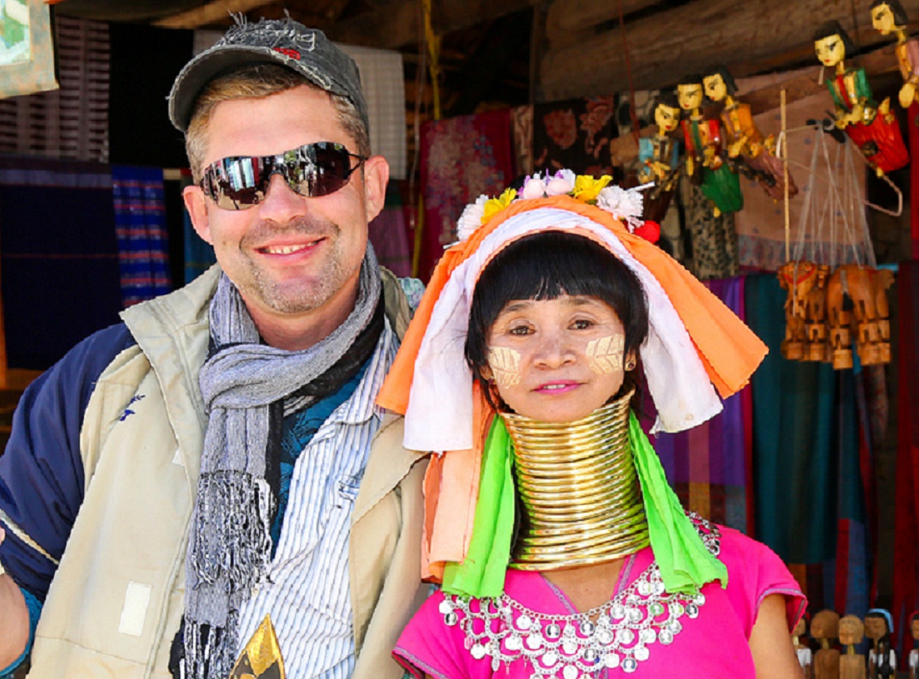 Long-necked women of the Kayan(padung) tribe ethnic Karen. - 2014