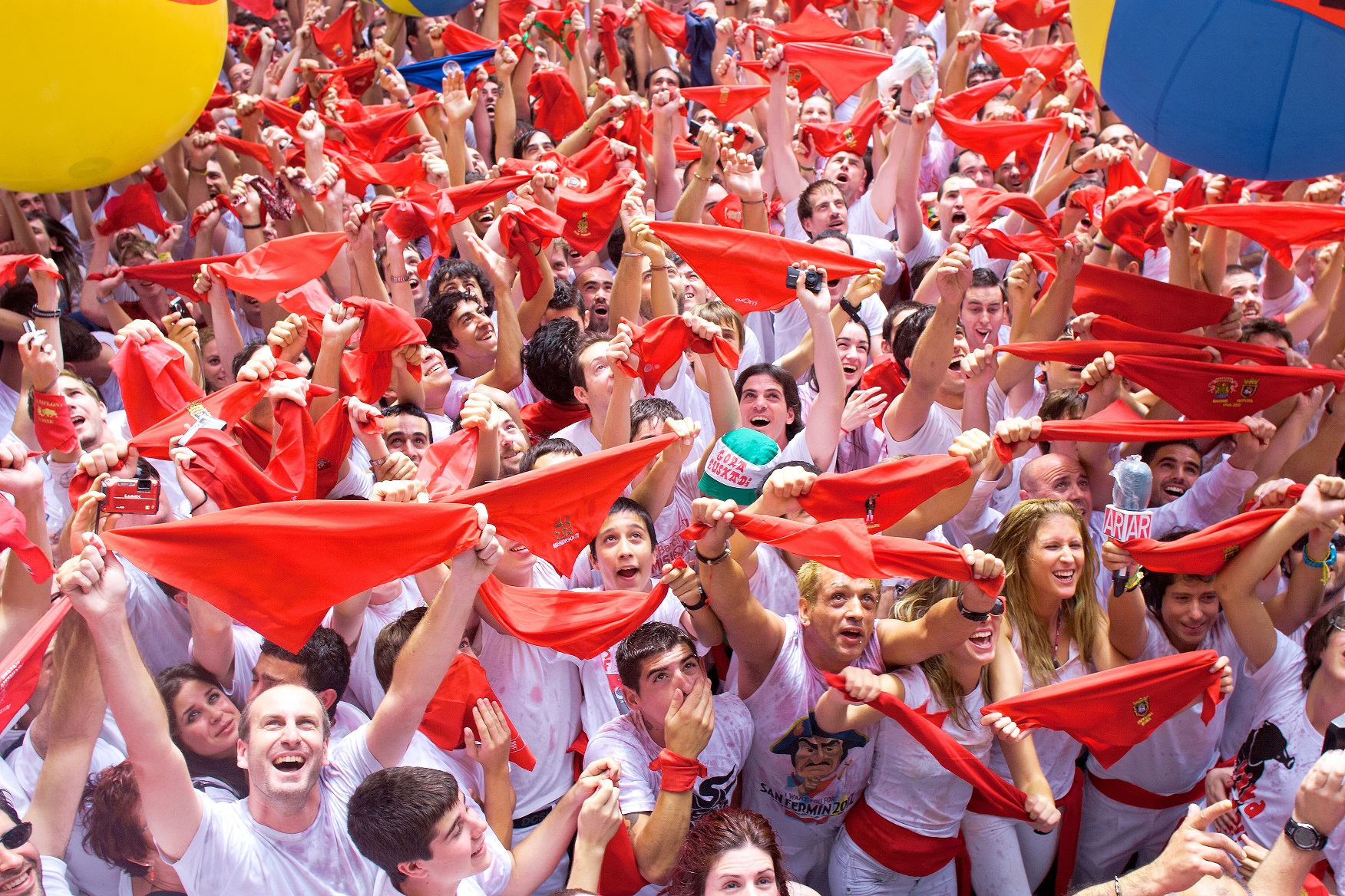 People are having fun at the opening of the San Fermin festival, Pamplona - 2012