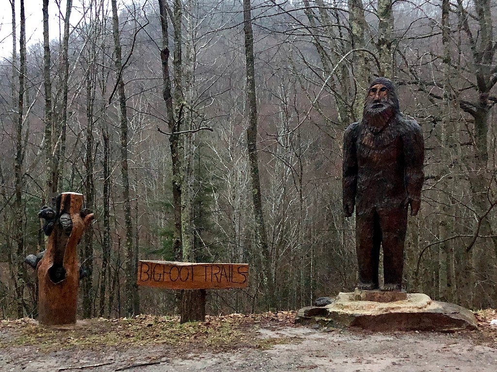 Bigfoot Trails Statue in Cataloochee North Carolina USA