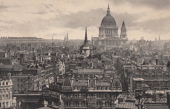 Bird's Eye View City of London with a sense of the closely packed character of London in its busiest part