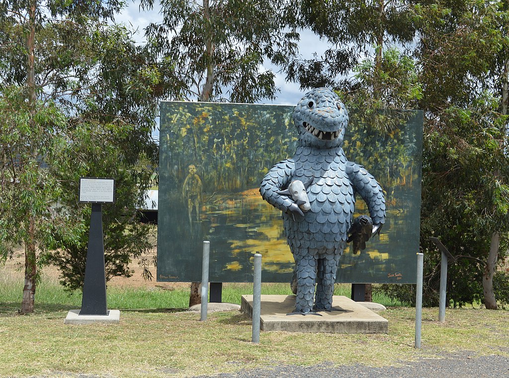 Statue of The Mulgildie Bunyip at Mulgildie, Queensland, Australia