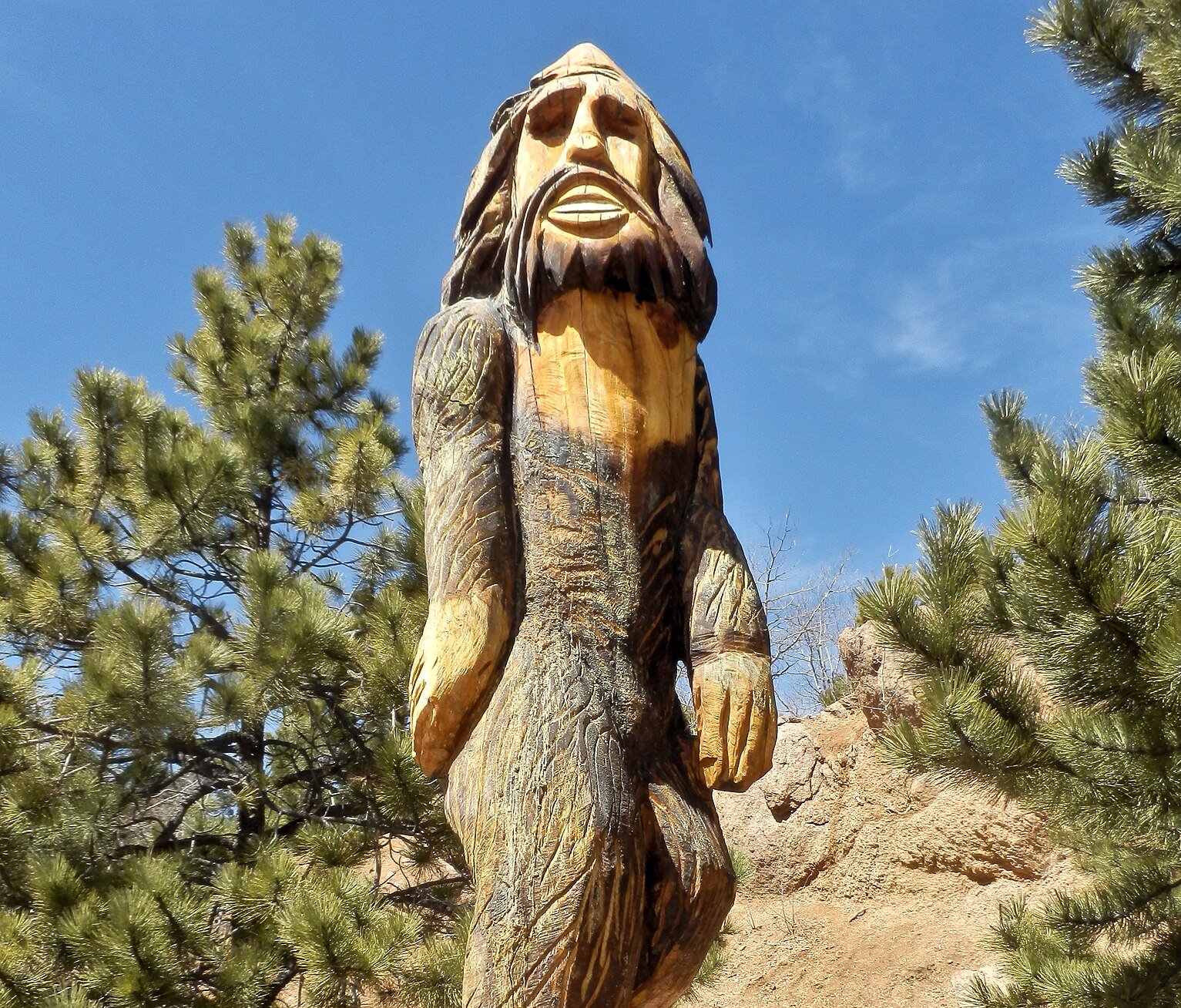 "Bigfoot" carving at the Crystal Creek Reservoir in Colorado