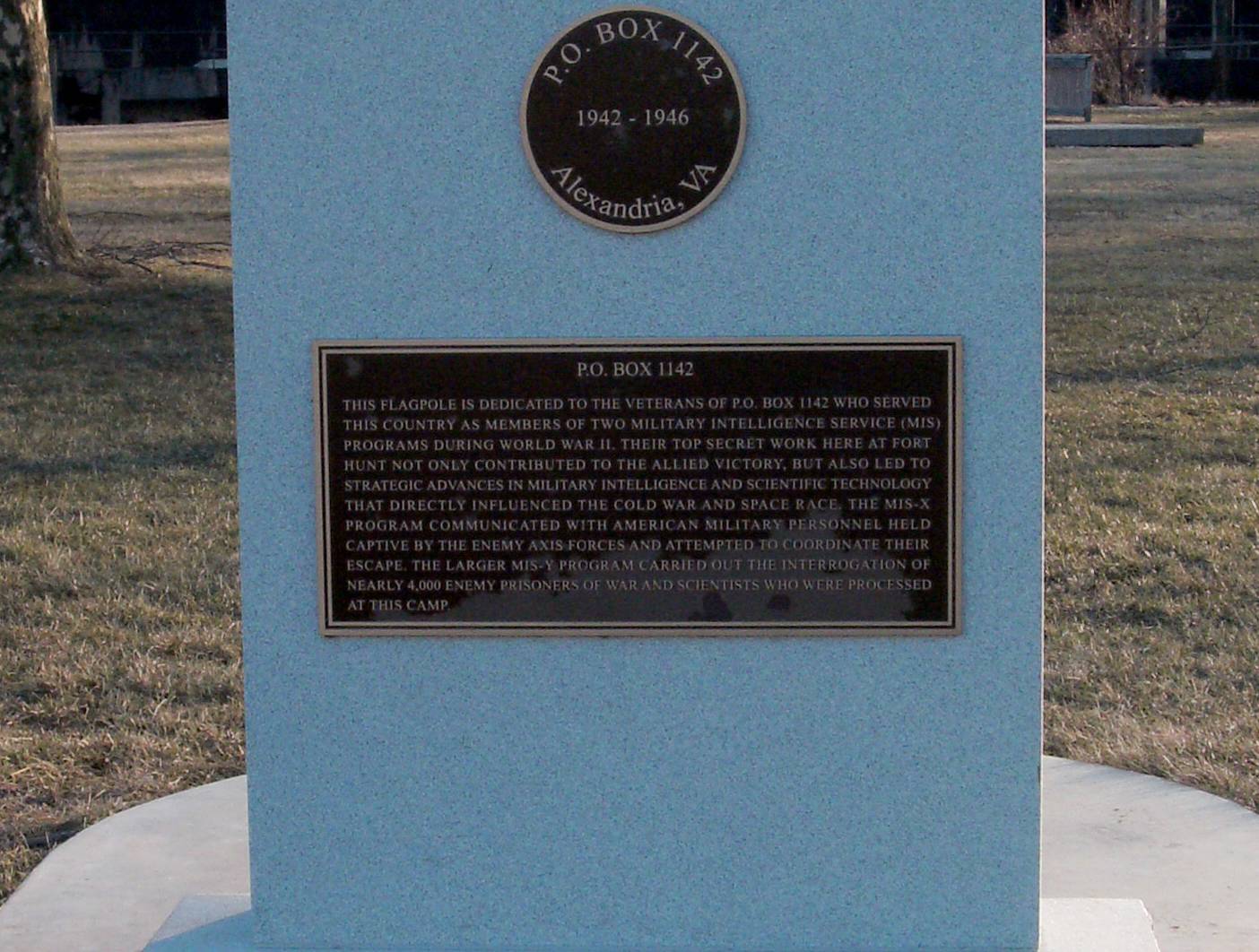 Memorial to P. O. Box 1142
