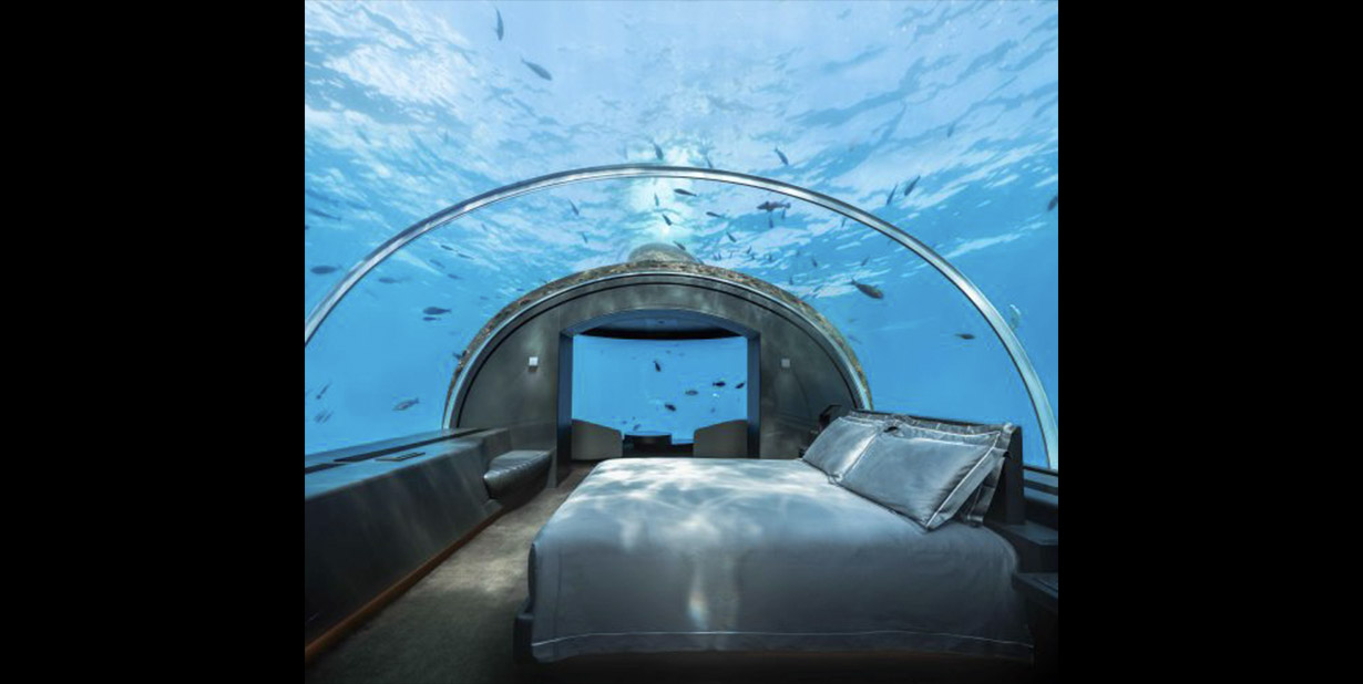 under water hotel room