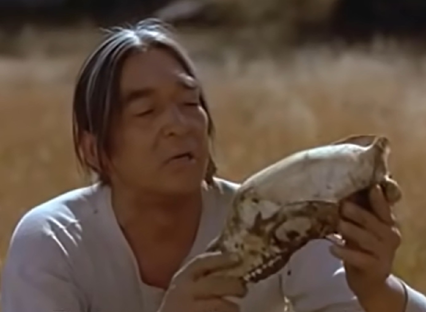 Screenshot of Ishi exploring outside - from The Last of His Tribe (1992)